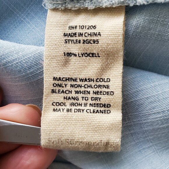 Soft Surroundings Je Veux 100% Lyocell Shirt Light Chambray Size S - Picture 12 of 16